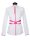 Paspelierte Damenbluse mit Stehkragen in weiss/fuchsia