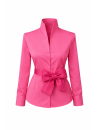 Stand-up collar blouse, Fuchsia