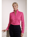 Stehkragenbluse, fuchsia