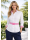 Contrast blouse with patch white / fuchsia stripes