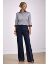 Kontrastbluse mit Patch smokey/karo 6