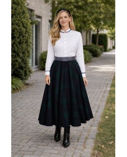 Small stand-up collar piped white / smokey