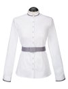 Small stand-up collar piped white / smokey