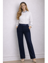 small stand-up collar piped white / marine