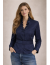 Ruffle extravagant dotted uni marine