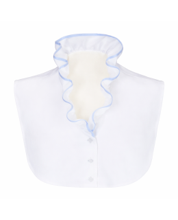 Blousen collar ruffle white with light blue pipple/goes out of the assortment