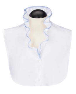 Blousen collar ruffle white with light blue pipple