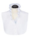 Blousen collar ruffle white with light blue pipple/goes...