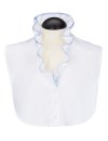 Blousen collar ruffle white with light blue pipple