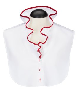 Blousen collar ruffle white with red piping/goes out of the assortment