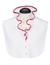 Blousen collar ruffle white with red piping/goes out of...