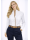 Stand-up collar blouse Piped, white / gold, extra long