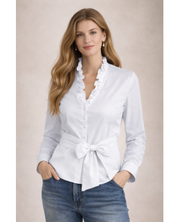 Ruffle extravagant with double ruffle white