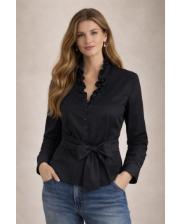 Ruffle extravagant with double ruffle black