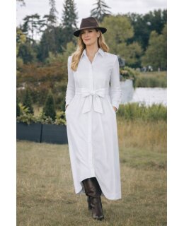 Weißes UMANI Damenkleid mit seitlichen Eingrifftaschen