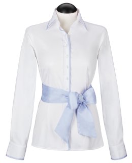 Contrast blouse white plain with helbleman Pipel/goes out of the assortment