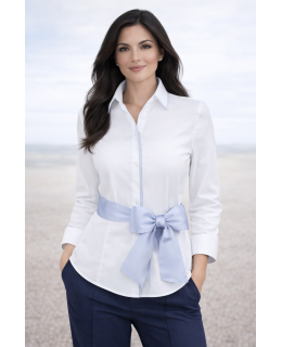 Contrast blouse white plain with helbleman Pipel