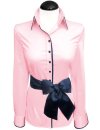 Contrast blouse pink uni with marine piping