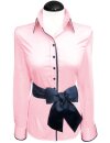 Contrast blouse pink uni with marine piping