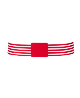 Single belt carmine red with carmine red belt buckle