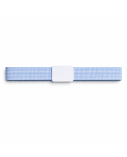 Single belt, light blue gingham check with white belt buckle