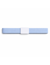 Single belt, light blue gingham check with white belt buckle