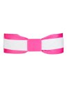 Double belt fuchsia white with fuchsia belt buckle