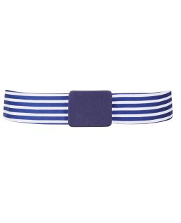 Single belt navy white with navy belt buckle