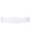 Single belt white with white belt buckle