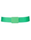Single green belt with a matching green buckle