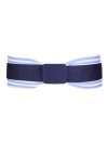 Double belt light blue/white navy with navy belt buckle