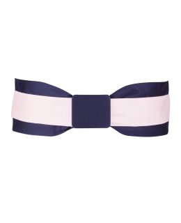 Double belt navy pink with navy belt buckle