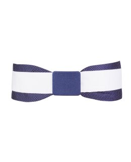Double belt navy dotted white with navy belt buckle