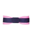 Double belt fuchsia/white navy with navy belt buckle