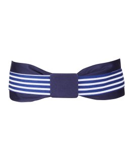 Double belt navy navy/white with navy belt buckle