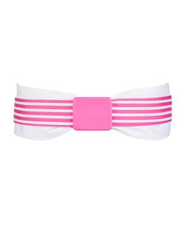 Double belt white fuchsia/white with fuchsia buckle