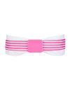 Double belt white fuchsia/white with fuchsia buckle