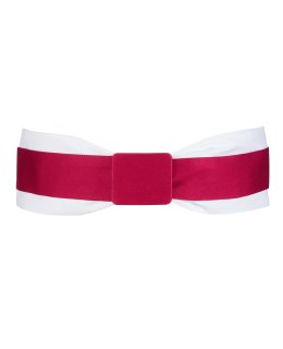 Double belt white hot pink with hot pink belt buckle