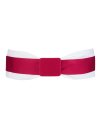 Double belt white hot pink with hot pink belt buckle