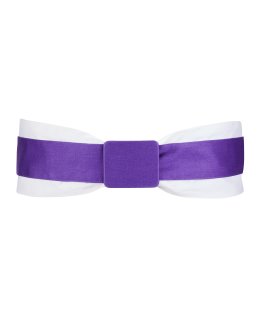 Double belt white dark purple with dark purple buckle