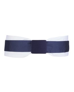 Double belt white navy white dotted with navy belt buckle