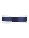 Double belt white navy white dotted with navy belt buckle