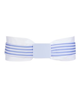 Double belt white light blue white with light blue buckle