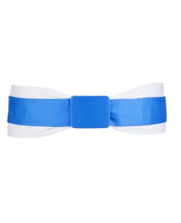 Double belt white ocean blue with ocean blue buckle
