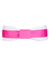 Double belt white fuchsia with fuchsia buckle