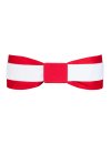 Double belt carmine red white with carmine red belt buckle