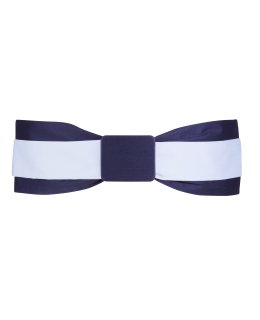 Double belt navy white with navy belt buckle