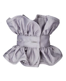 Buttonable ruffle, smokey uni/goes out of the assortment