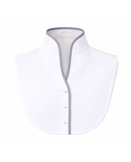 Blousen collar stand collar white, smokey piped/goes out of the assortment