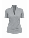 Short Sleeve Stand Collar Shirt, Smokey/goes out of the assortment